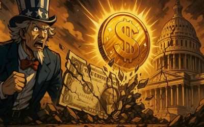 Shutdown américain : le dollar s’affaiblit, l’or franchit des records